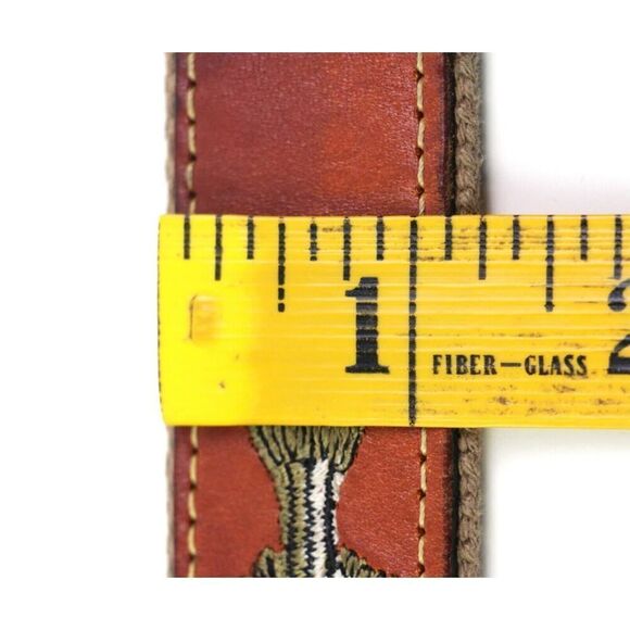 Leather Man BROWN REAL LEATHER CANVAS 1 1/4"Wd GOLF CASUAL DRESS MEN BELT 36 (8B - Picture 9 of 13